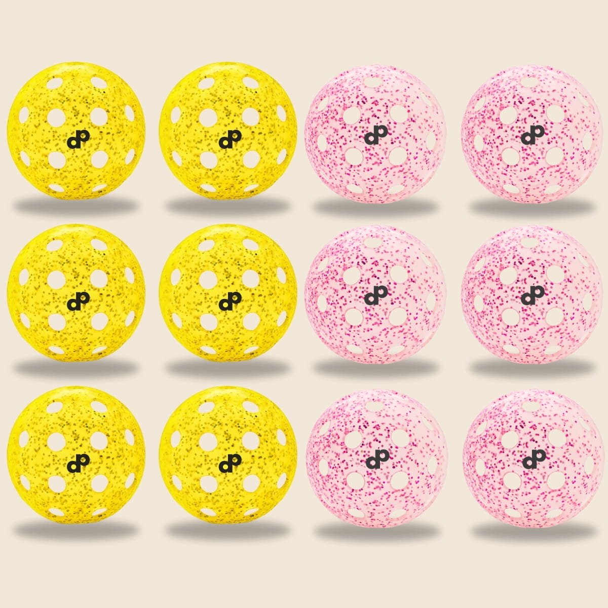 Pink & Yellow Glitter Pickleball Bundle