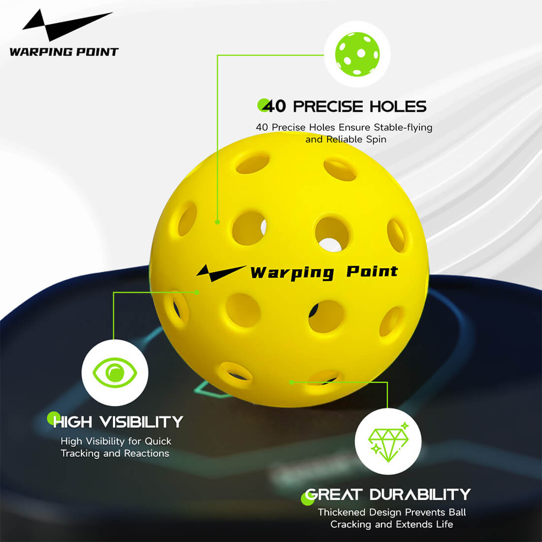 Outdoor Practice Pickleballs - Yellow