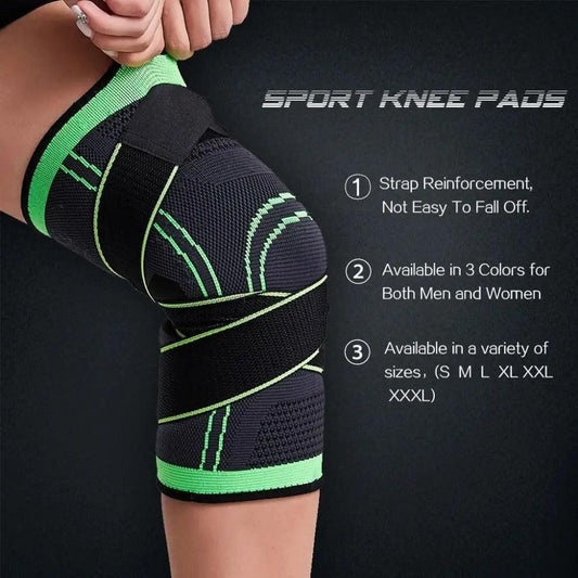 1PC Sport Knee Sleeve Support Men Kneepad Pressurized Elastic Knee Pads Fitness Gear Protector For Sport Improved Circulation Compression Support For Joint Pain