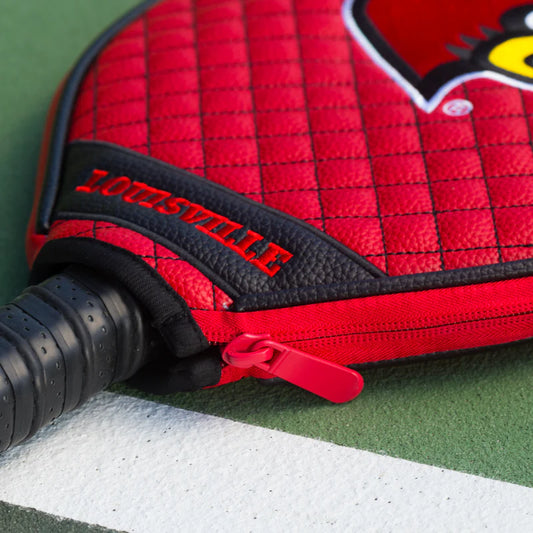 Louisville Cardinals Premium Quilted Pickleball Paddle Cover
