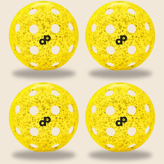 Yellow Glitter Outdoor Pickleballs