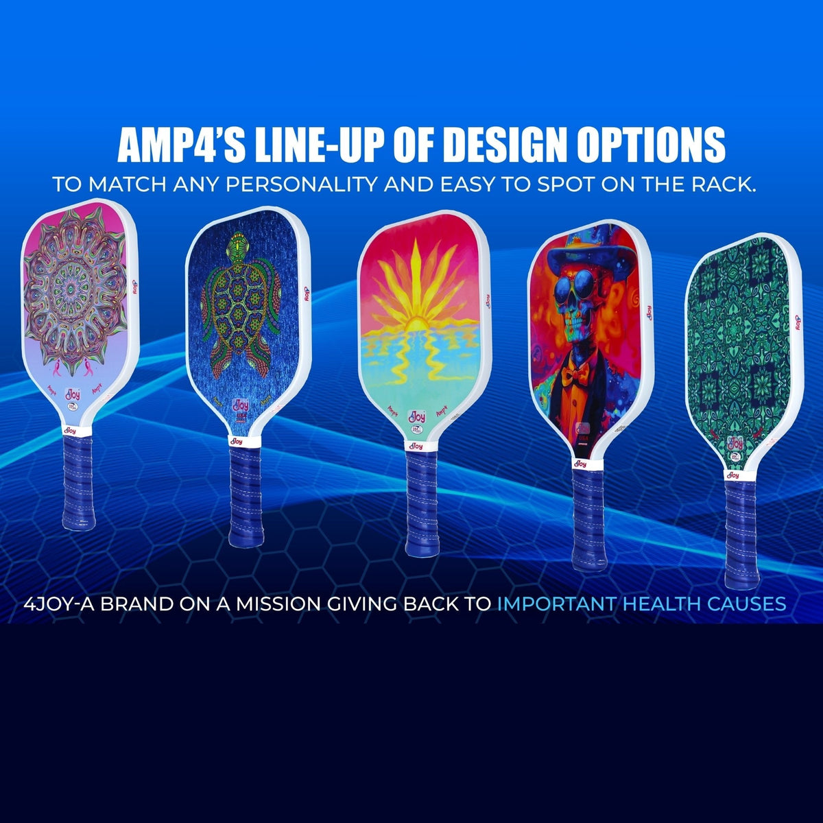 AMP4 Series Turtle Design Pickleball Paddle