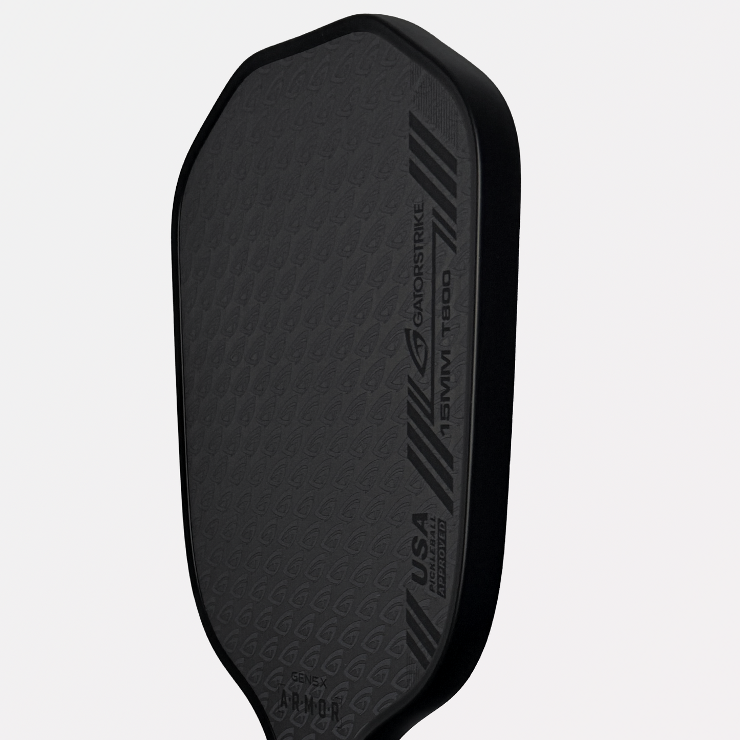 GatorStrike A.R.M.O.R Blackout — 15mm Raw Carbon Spin Pickleball Paddle