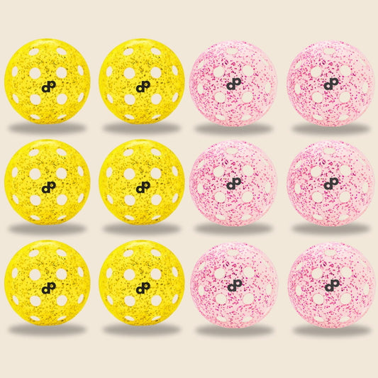 Pink & Yellow Glitter Pickleball Bundle