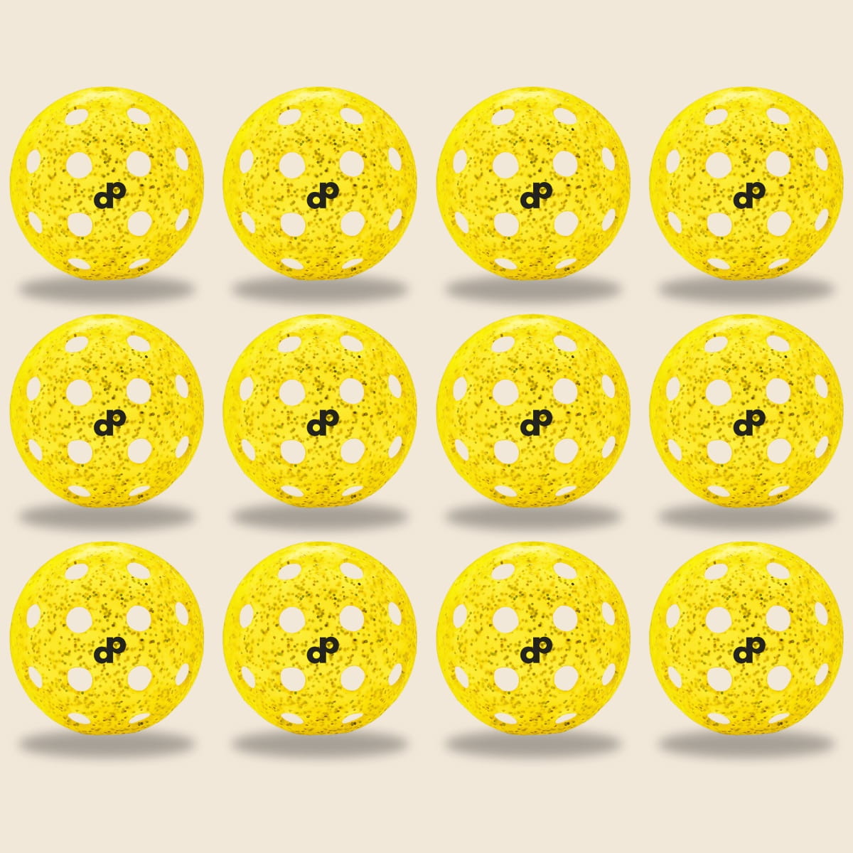 Yellow Glitter Outdoor Pickleballs
