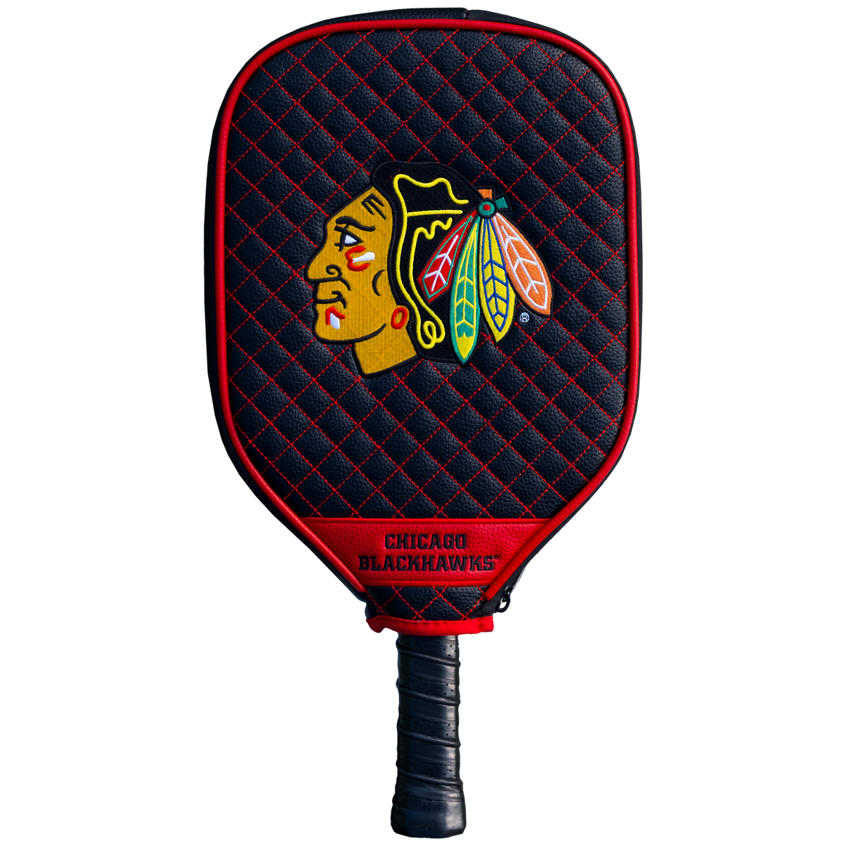 Chicago Blackhawks Quilted Pickleball Paddle Cover (Black)