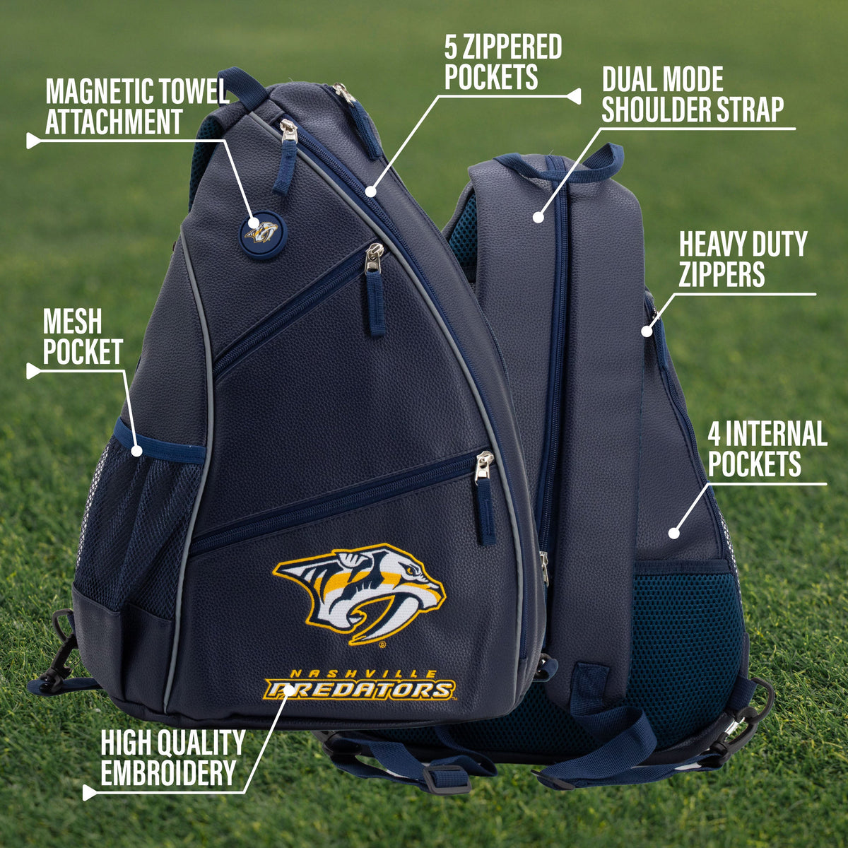 Nashville Predators PU Leather Backpack