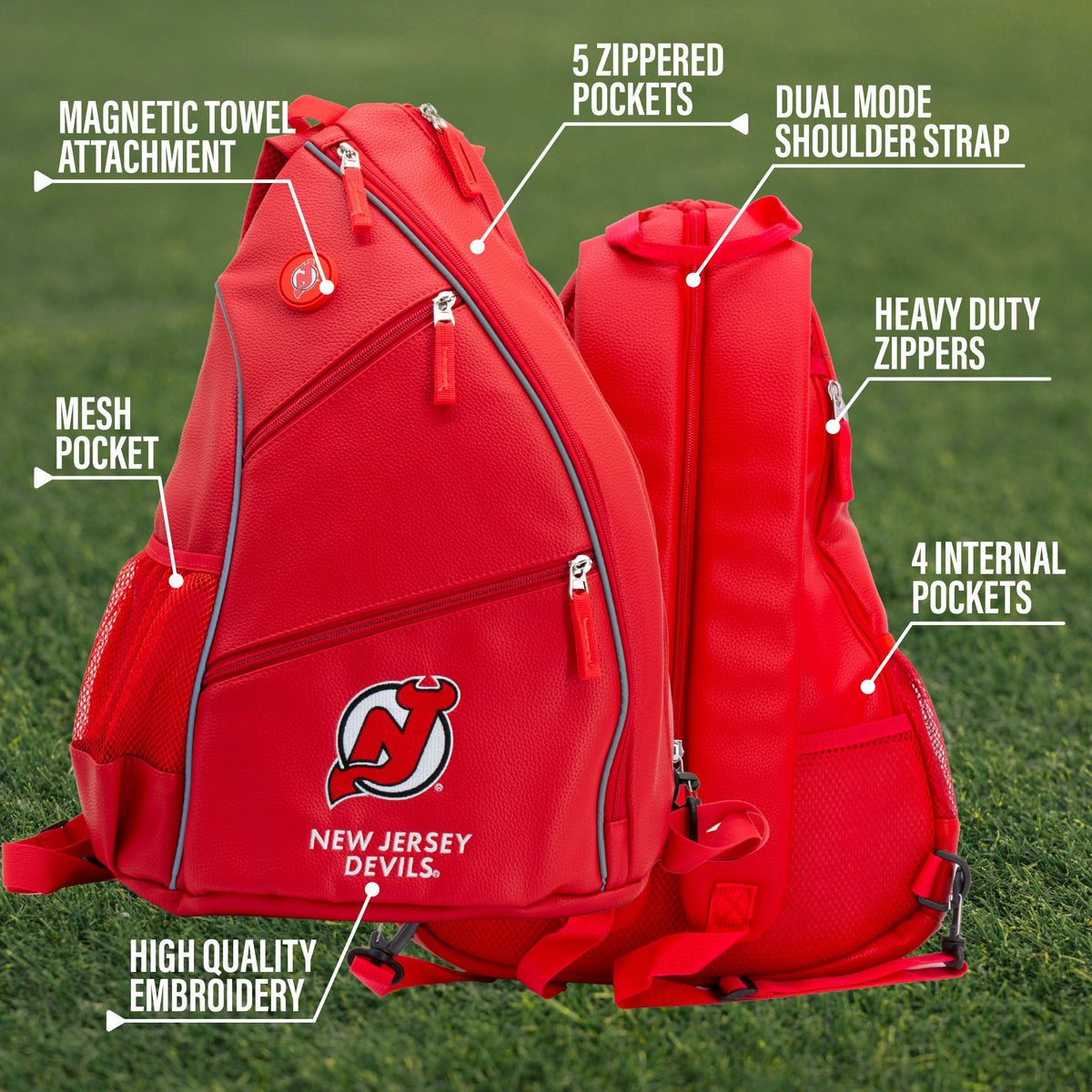 New Jersey Devils PU Leather Backpack