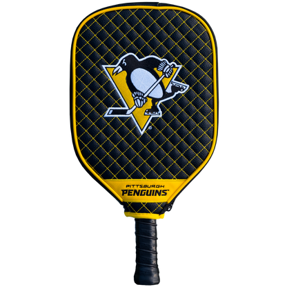 Pittsburgh Penguins Quilted Pickleball Paddle Cover (Black)