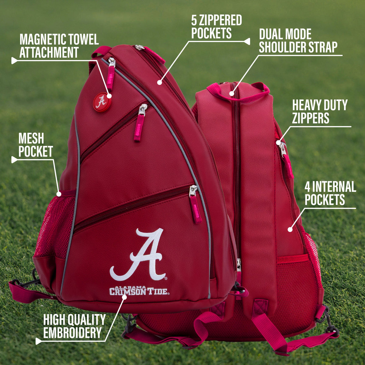 Alabama Crimson Tide PU Leather Backpack