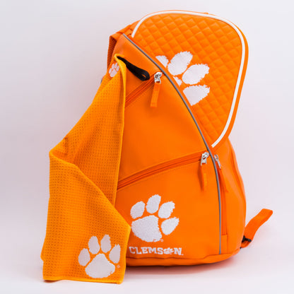 Clemson Tigers PU Leather Backpack