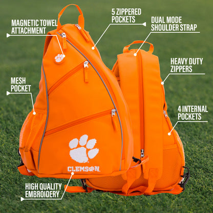 Clemson Tigers PU Leather Backpack