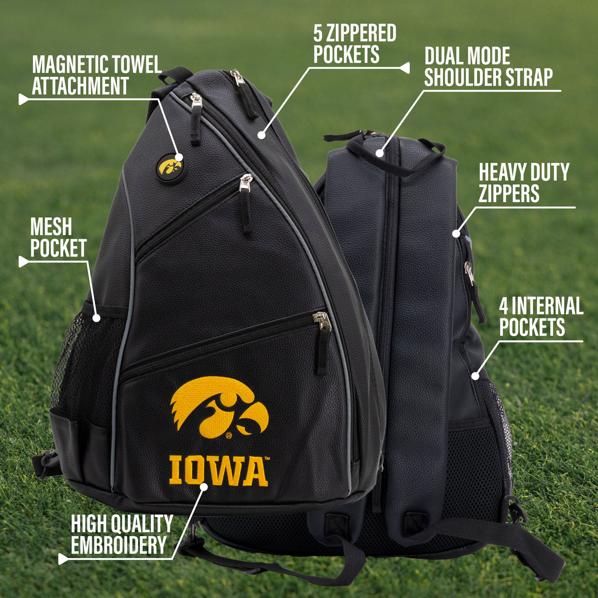 Iowa Hawkeyes PU Leather Backpack