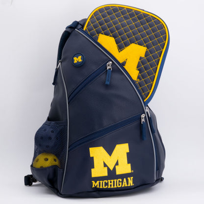 Michigan Wolverines PU Leather Backpack