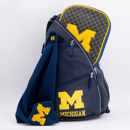 Michigan Wolverines PU Leather Backpack