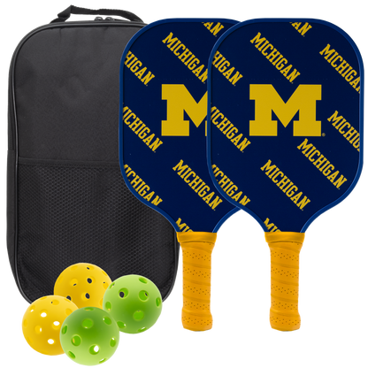 Michigan Wolverines Pickleball Paddle Set