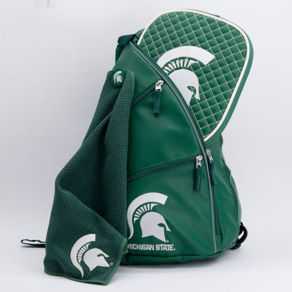 Michigan State Spartans PU Leather Backpack