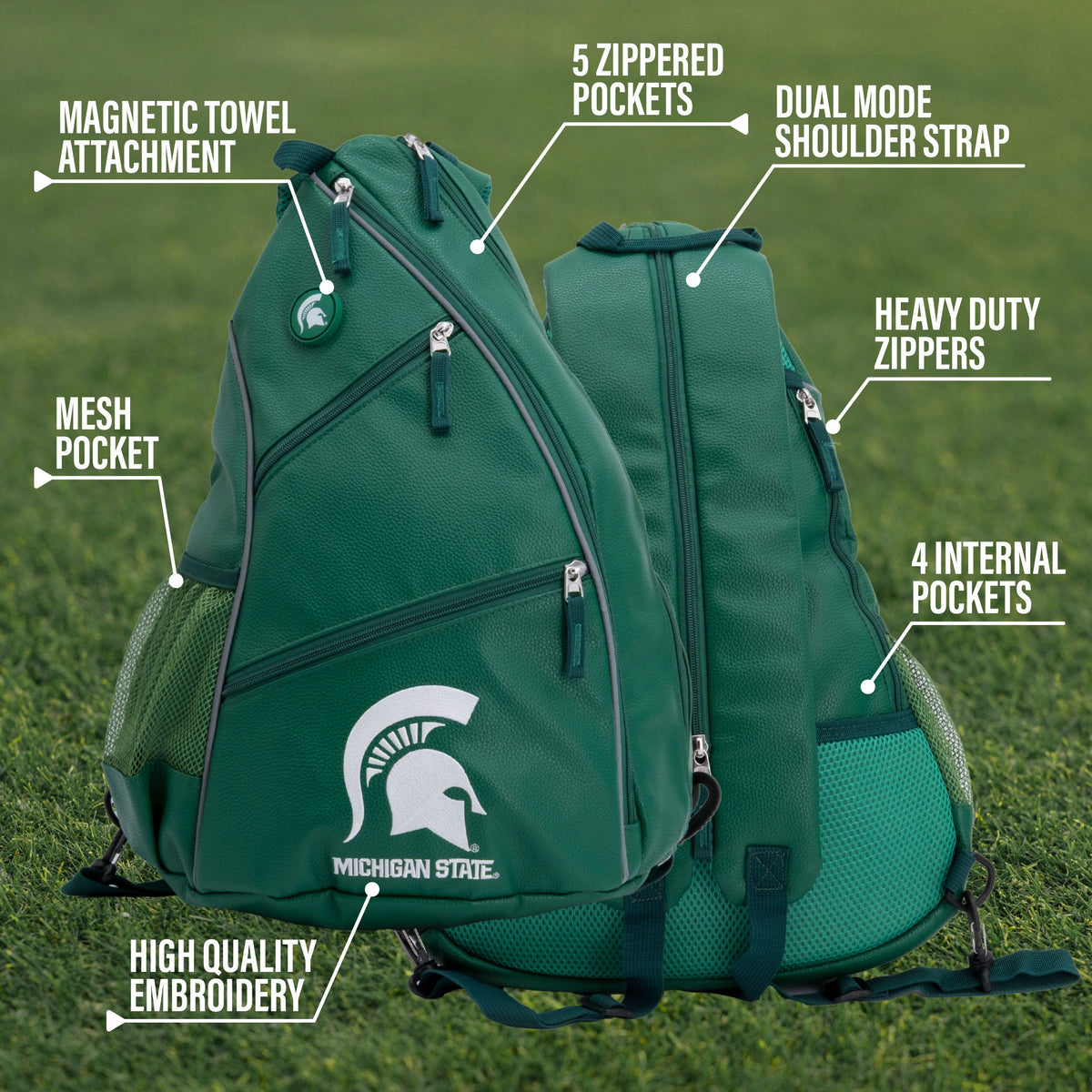 Michigan State Spartans PU Leather Backpack