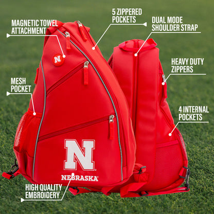 Nebraska Cornhuskers PU Leather Backpack