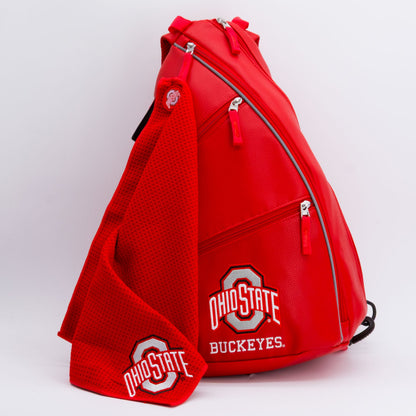 Ohio State Buckeyes PU Leather Backpack