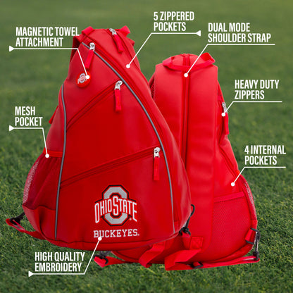 Ohio State Buckeyes PU Leather Backpack