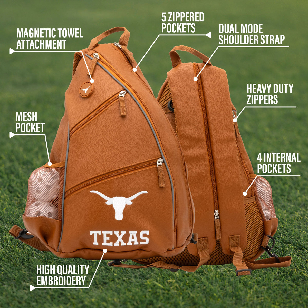 Texas Longhorns PU Leather Backpack