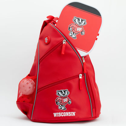 Wisconsin Badgers PU Leather Backpack