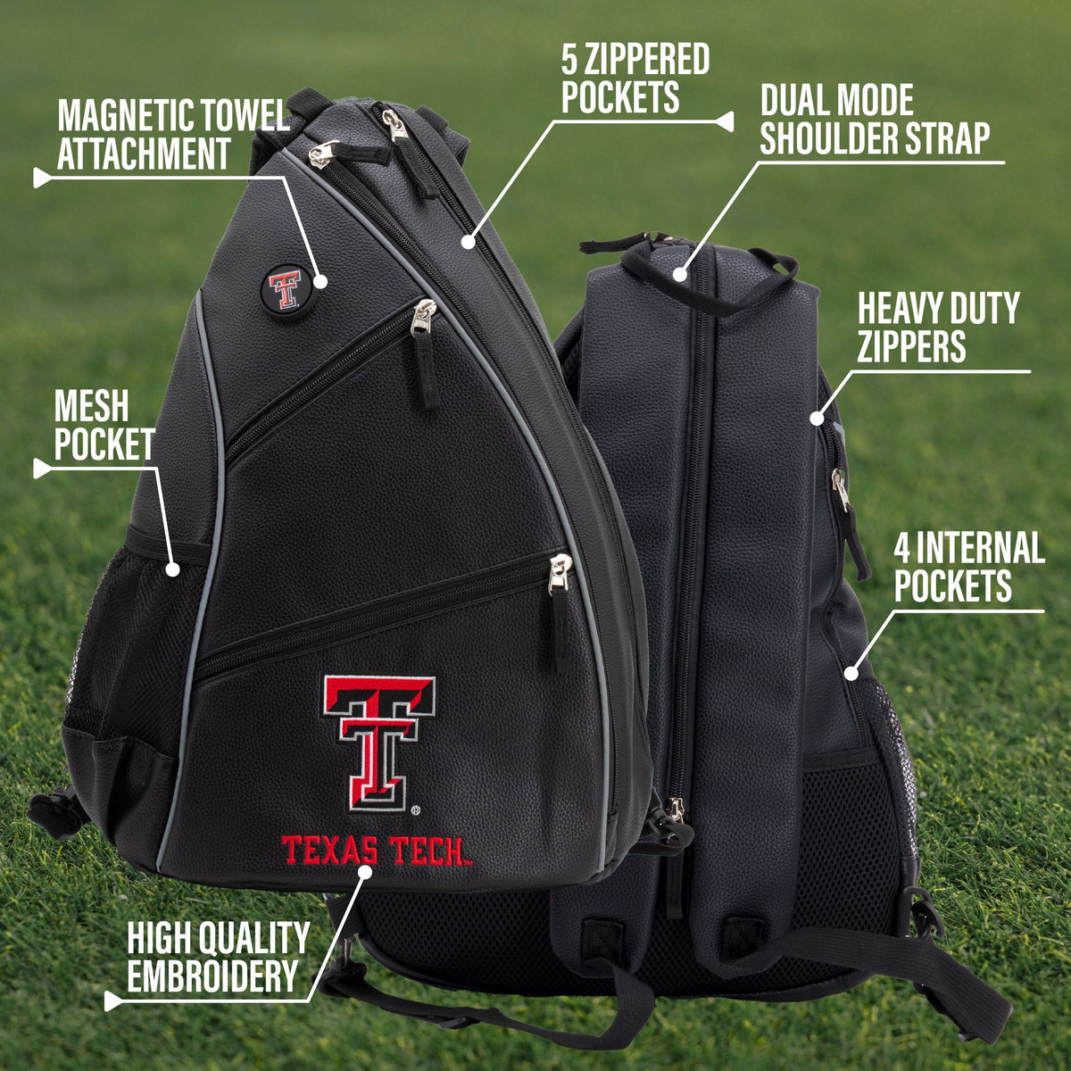Texas Tech Red Raiders PU Leather Backpack