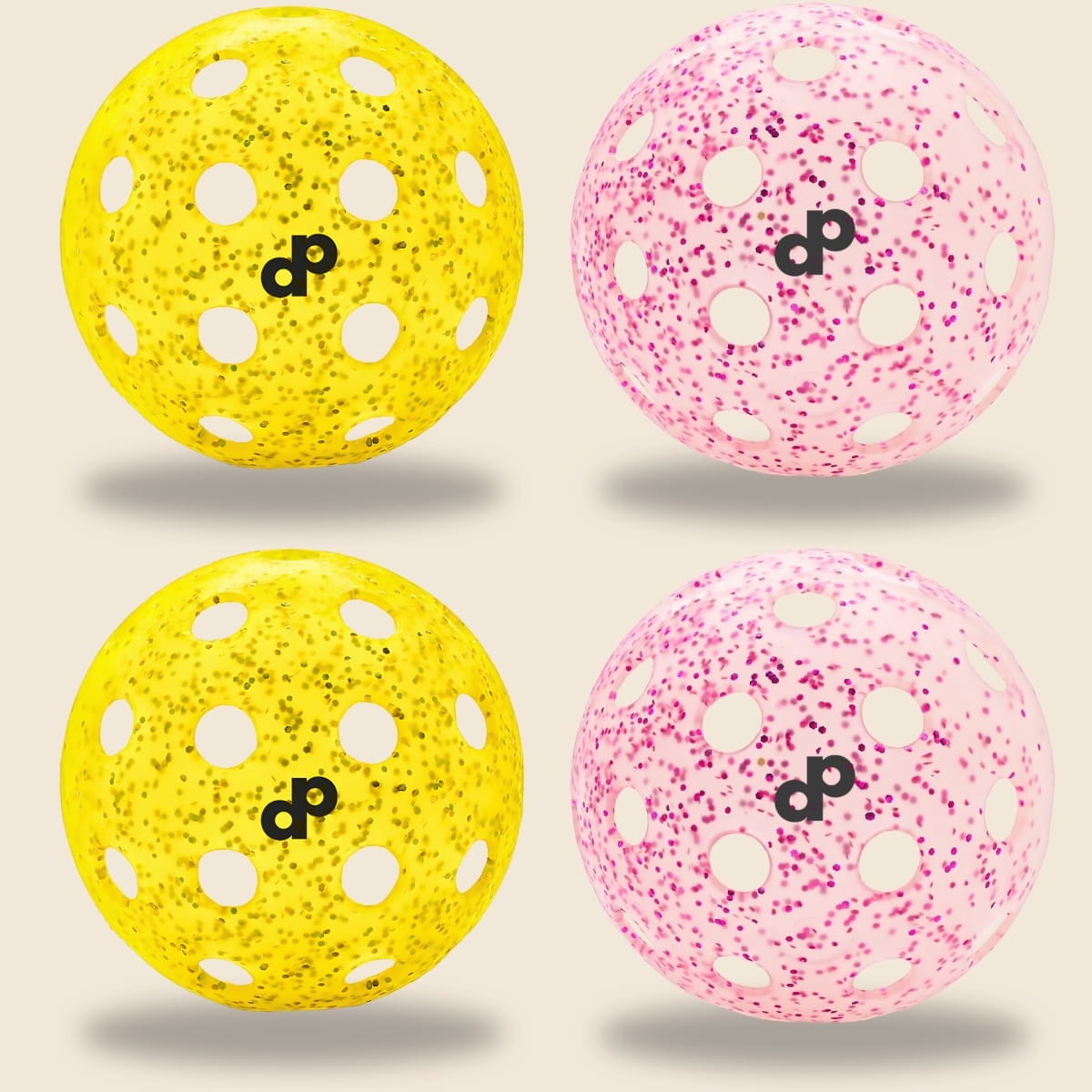 Pink & Yellow Glitter Pickleball Bundle