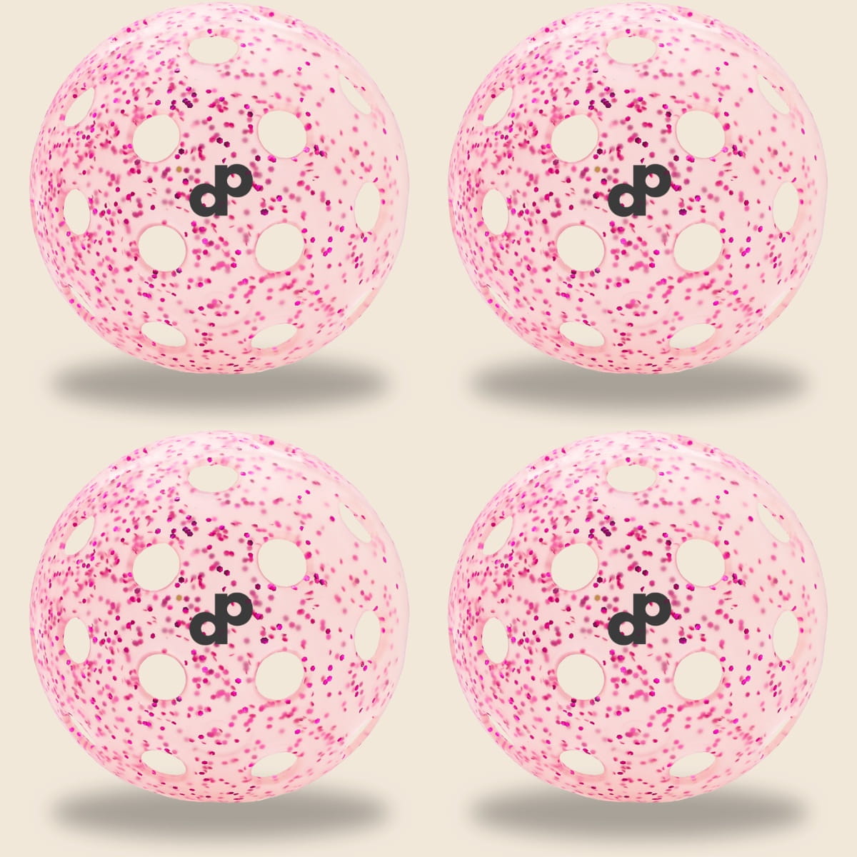 Pink Glitter Outdoor Pickleballs