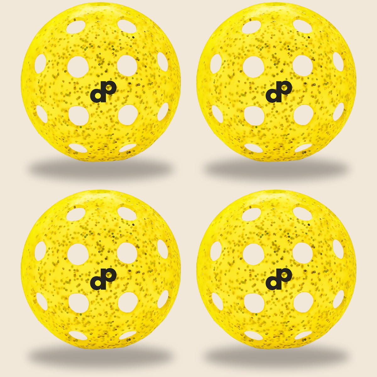 Yellow Glitter Outdoor Pickleballs
