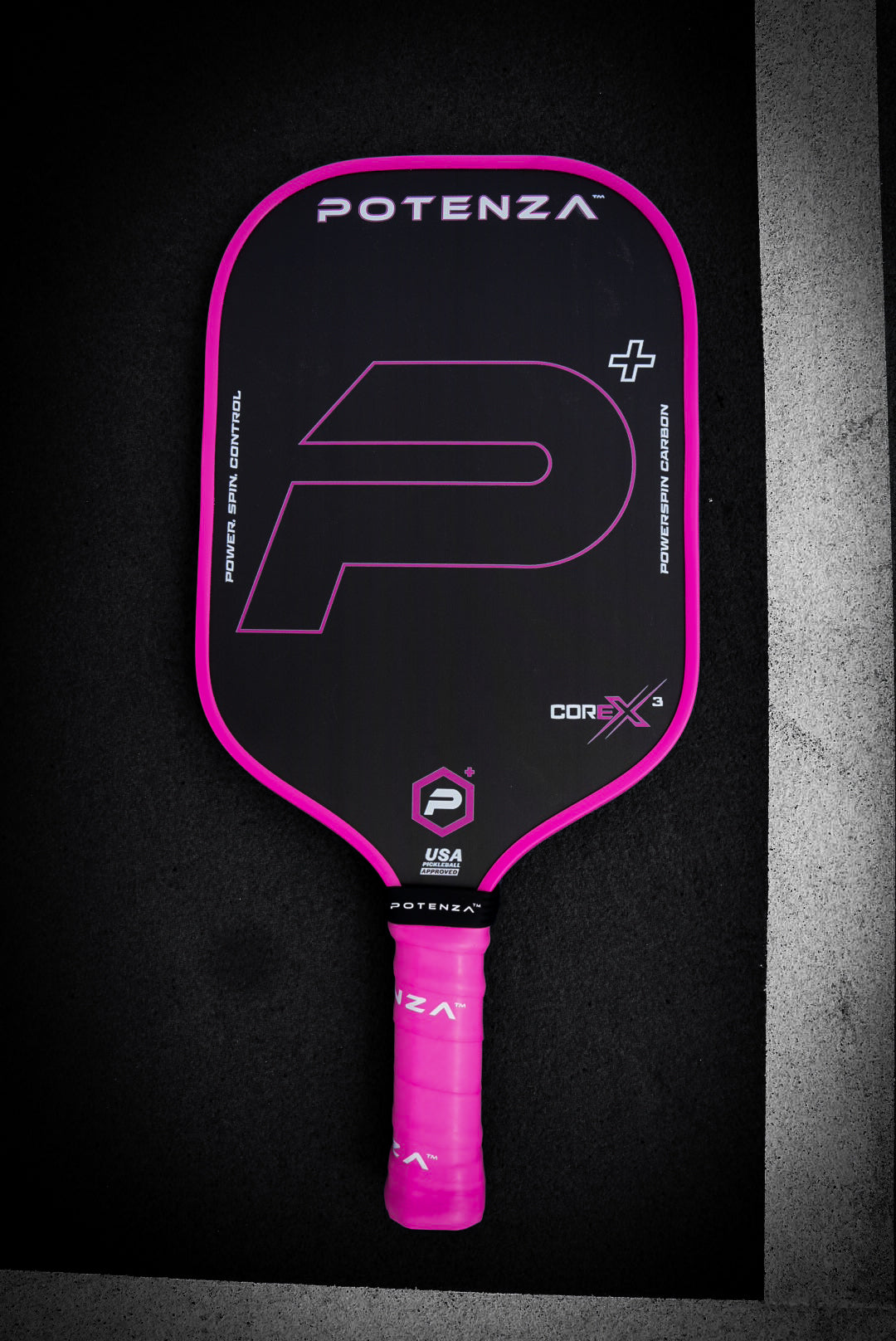 P+ PowerSpin Carbon COREx3 (Neon Pink, Elongated Face)