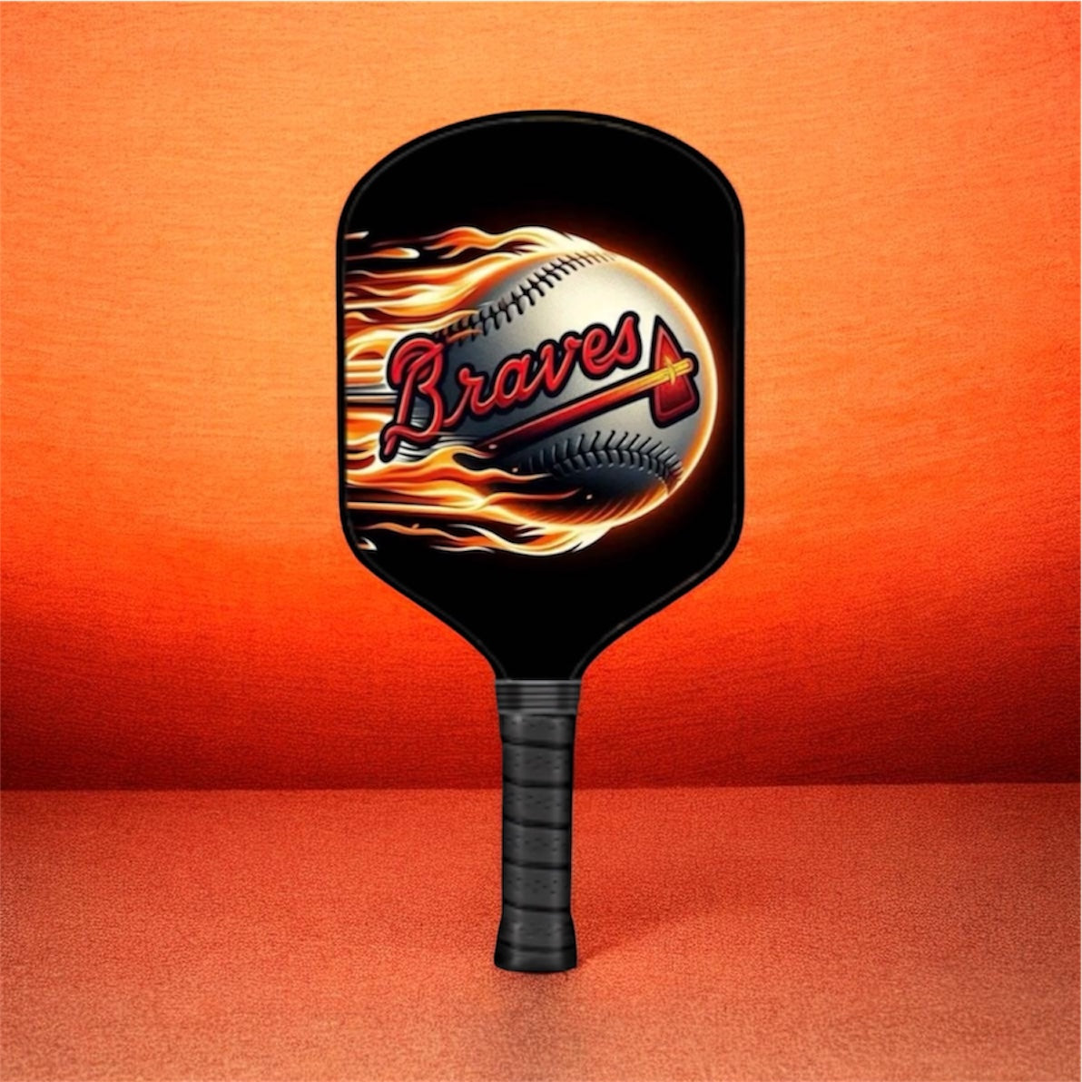 Atlanta Braves - Flaming Tomahawk Pickleball Paddle