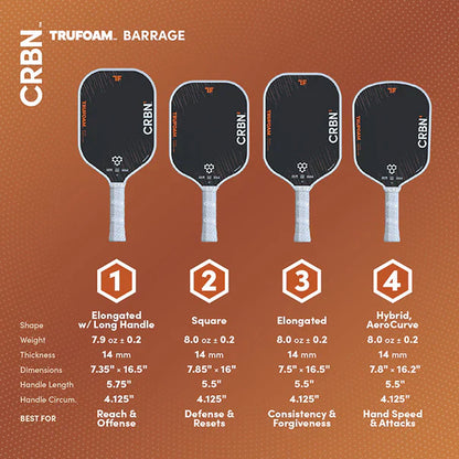 CRBN2 TruFoam Barrage Square - Pickleball Paddle