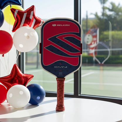 Selkirk OMNI 1776 Elongated 16mm Pickleball Paddle & Omni Man Cover