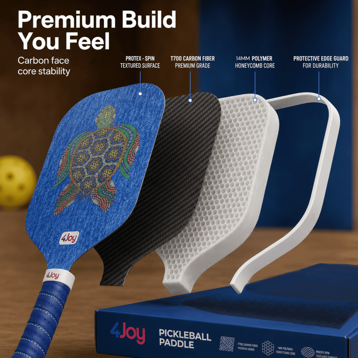 AMP4 Series Turtle Design Pickleball Paddle