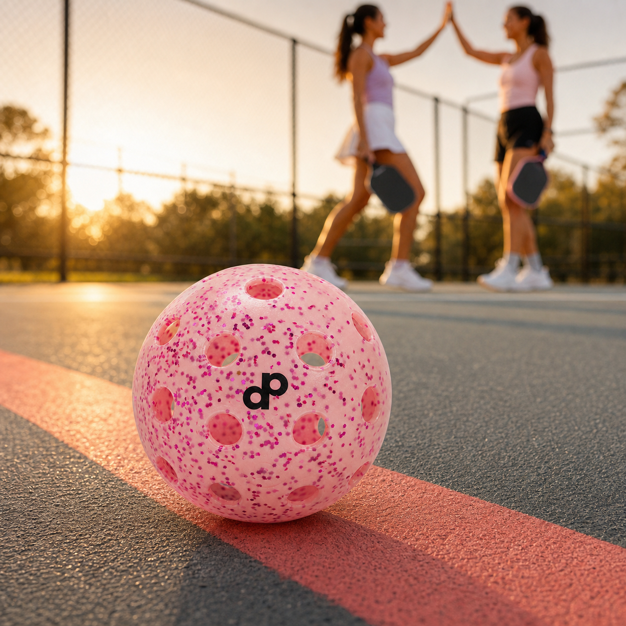 Pink Glitter Outdoor Pickleballs