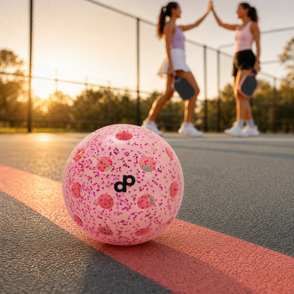 Pink Glitter Outdoor Pickleballs