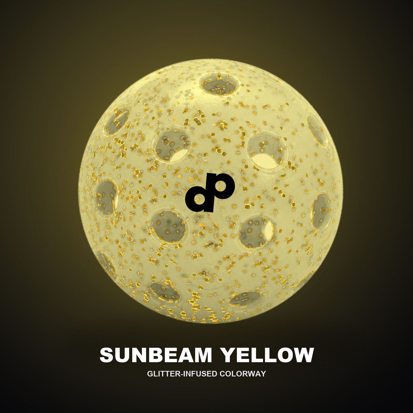 Yellow Glitter Outdoor Pickleballs