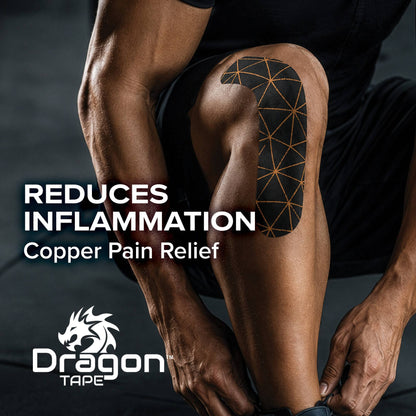 Dragon Tape Copper-Infused Kinesiology Tape – 20 Precut Strips