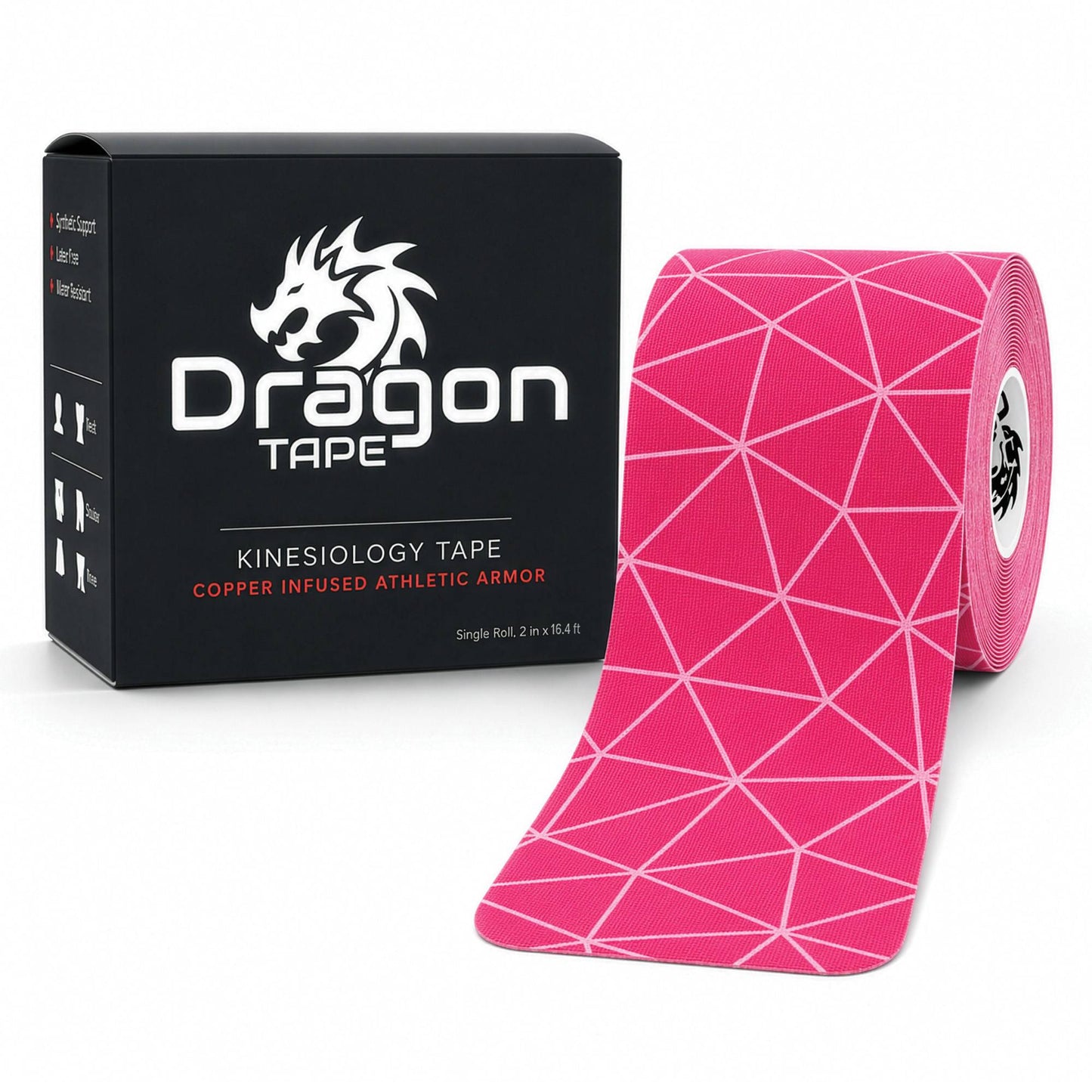 Dragon Tape Copper-Infused Kinesiology Tape – 20 Precut Strips