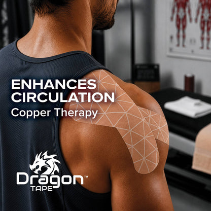 Dragon Tape Copper-Infused Kinesiology Tape – 20 Precut Strips