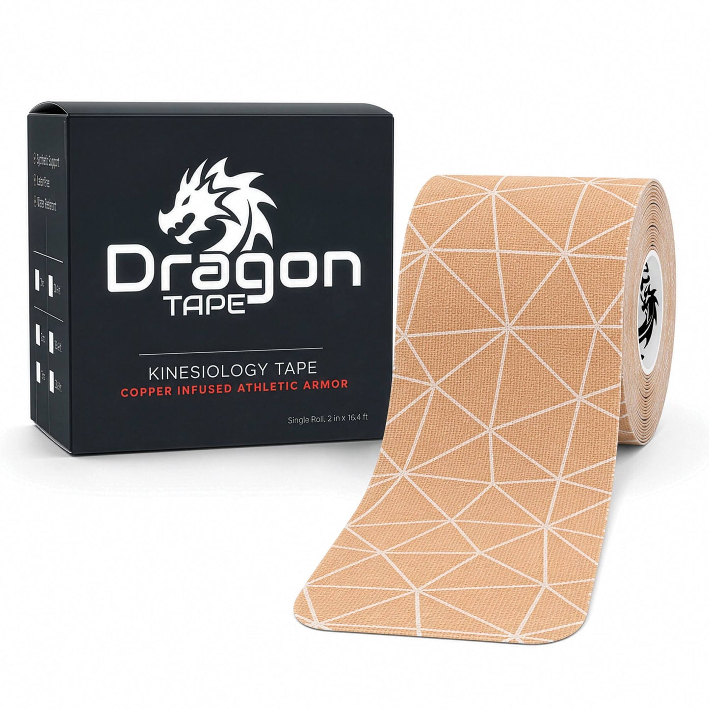 Dragon Tape Copper-Infused Kinesiology Tape – 20 Precut Strips