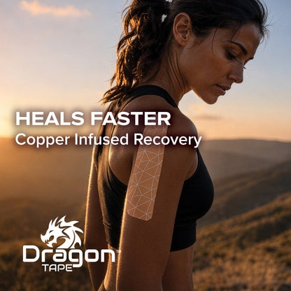 Dragon Tape Copper-Infused Kinesiology Tape – 20 Precut Strips