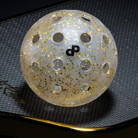 High Roller Gold Glitter Outdoor Pickleballs — 4 Pack