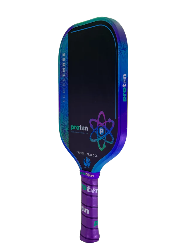 Proton Project Peacock 15mm Elongated Black/Jade/Plum Pickleball Paddle
